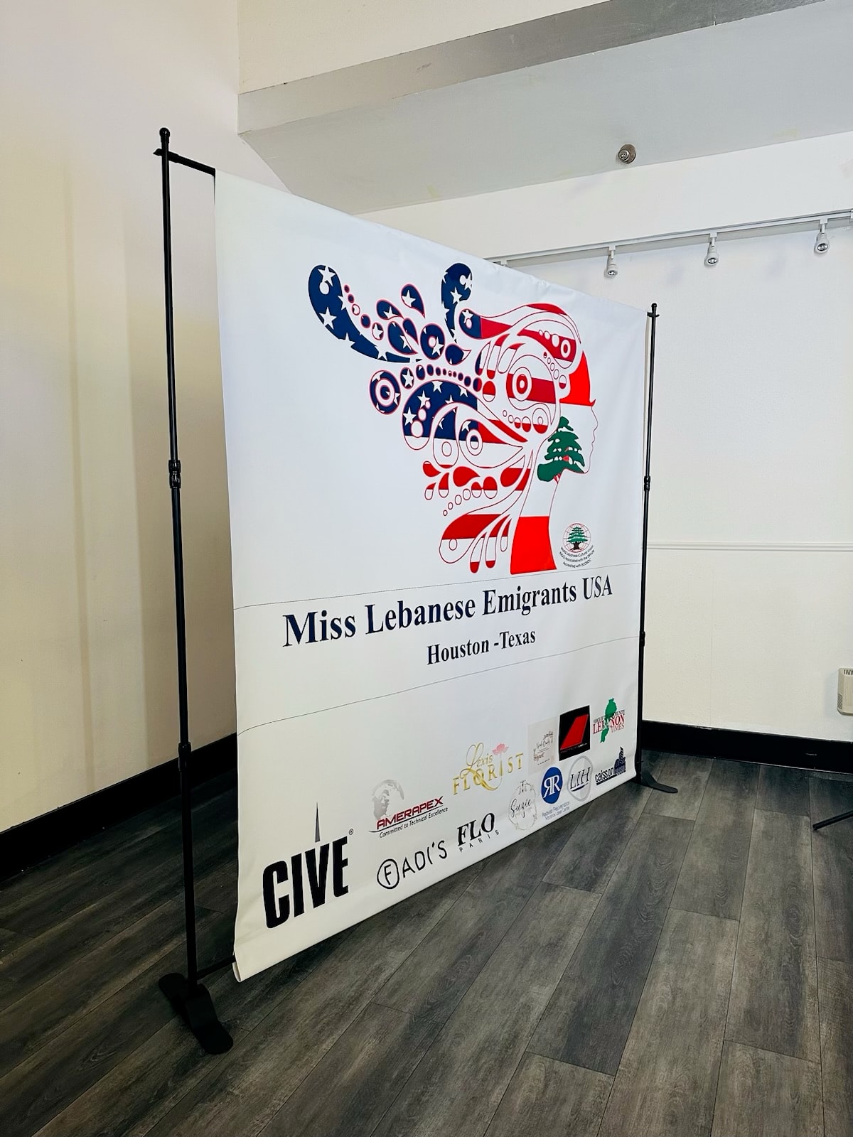 Example step and repeat backdrop at an event